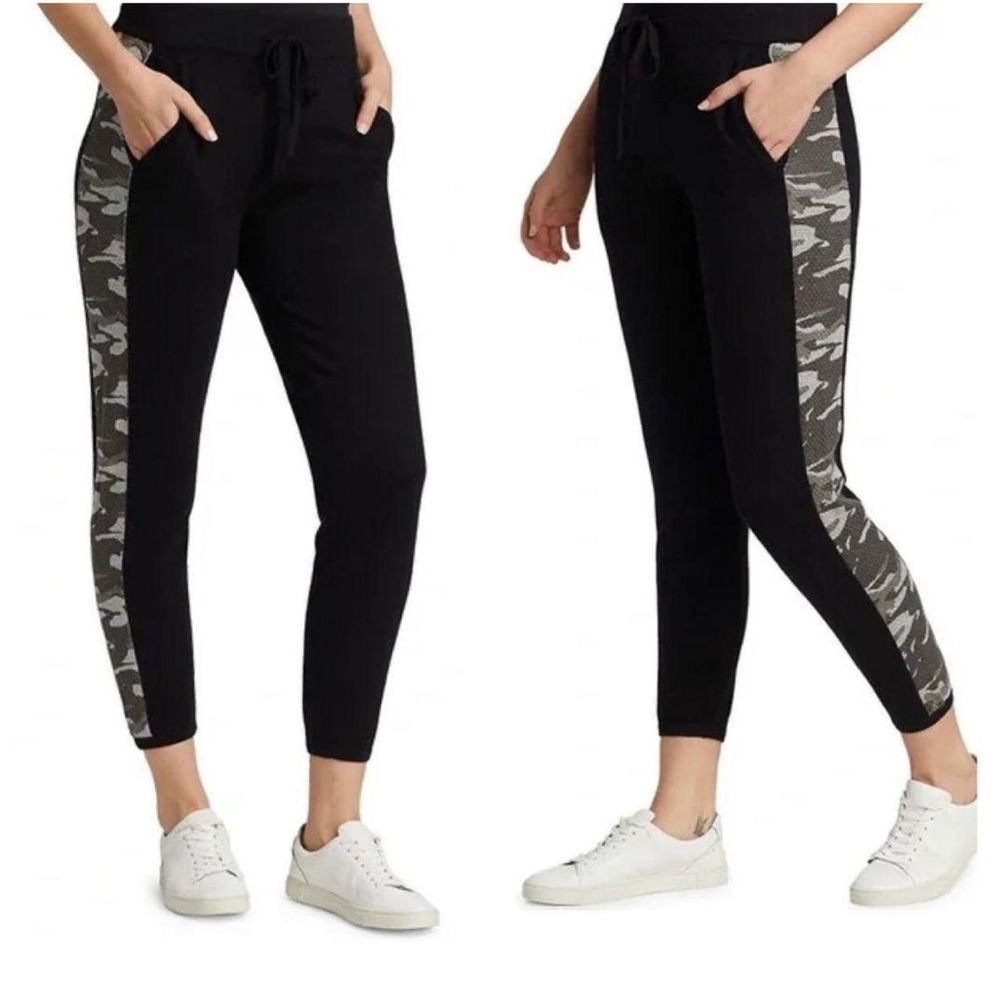 NWT MONROW Vintage Sweats With Camo Contrast Stripe Cotton Cashmere Pant